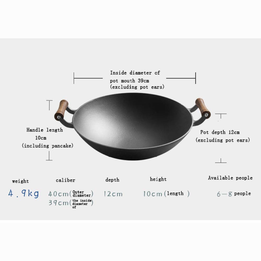 なべなべ Amazon｜鋳鉄製の中華なべ鍋40cmの古い中華なべの丸い底、2つの