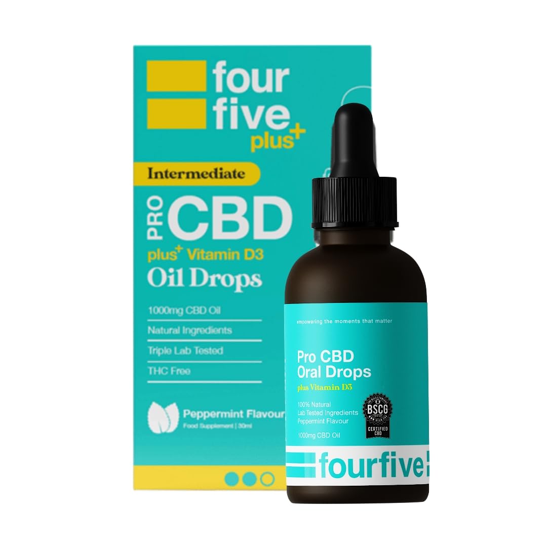 CBD Oil 1000mg (High Strength) with Vitamin D3, Peppermint, Muscle & Sleep Aid, Natural & Vegan Friendly - 30ml