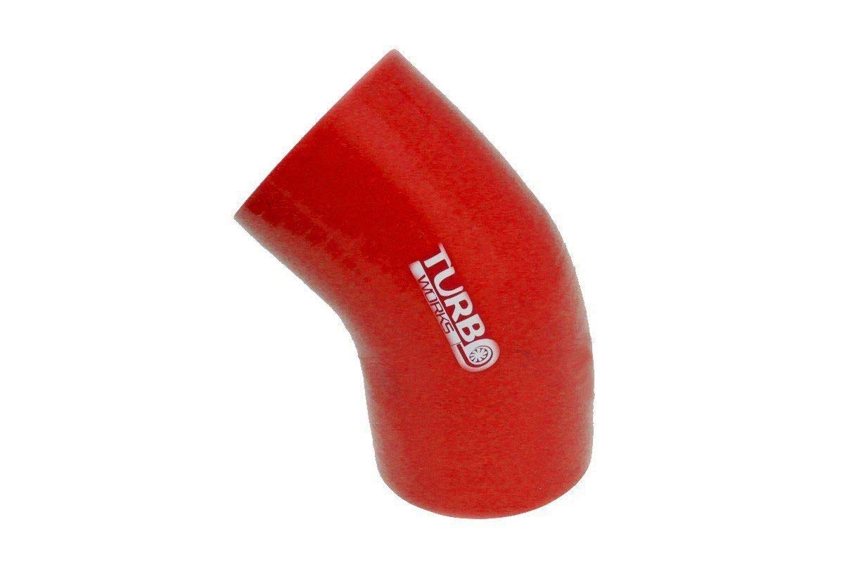 Codo de silicona reductor de 45 grados, rojo, 76-102 mm, E-2143, manguera de silicona para radiador de desarrollo