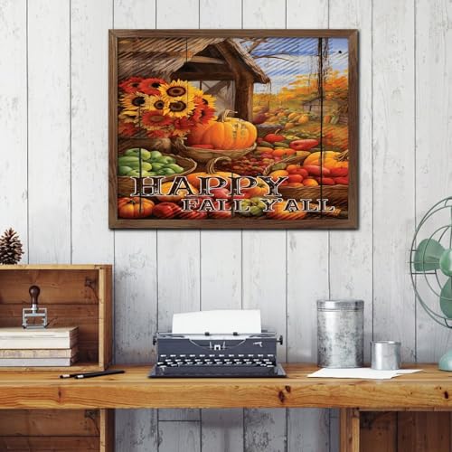 Mur vide en automne ? Sublimez-le avec ce panneau bois vintage citrouille