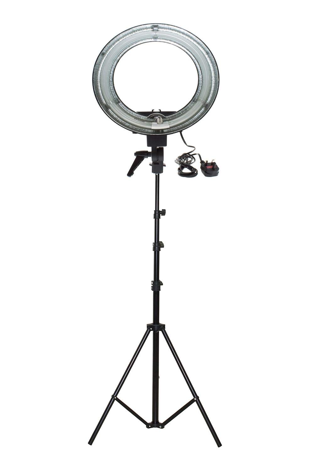 COOPIC Create Cool Pictures RL-12 Dimmable 5500K Ring Digital Photographic Studio Light with Light Stand (12 inches or 30.5 centimeters Outer, 35W Cathode Tube) Black Body