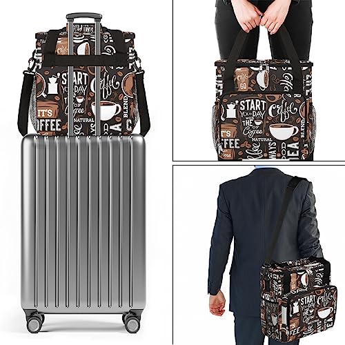 Image of Day with the of Coffee Cafe Coffee Maker Carring Bag Travel Carrying Storage Tote Bag Compatible with Keurig K-Mini or K-Mini Plus Portable Single Serve Coffee Brewer Case with Pockets for K-cup Pods