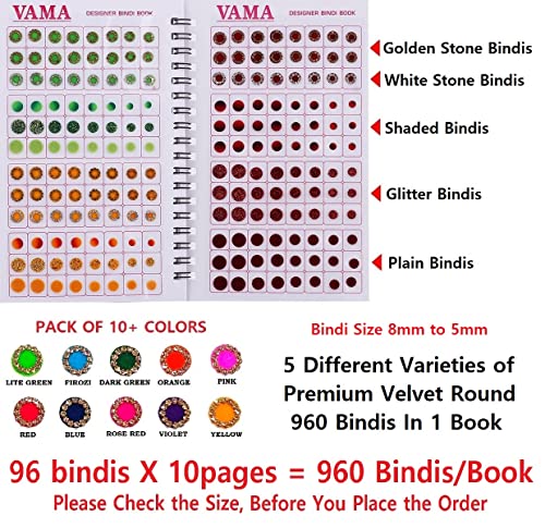 Vama Fashions Multicolour Plain Glitter Sparkle Shaded Crystal Diamond Stone bindi Booklet sticker for Women (Designer bindi book) - Image 2