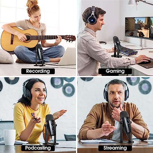 Xzl Usb Condenser Microphone For Gaming, Streaming, Recording, Podcasting, Plug And Play With 3.5Mm Headphone Monitoring Jack, Noise Cancelling, Add Reverb, Volume Control, For Pc, Mac, Ps4/5 #TOP6