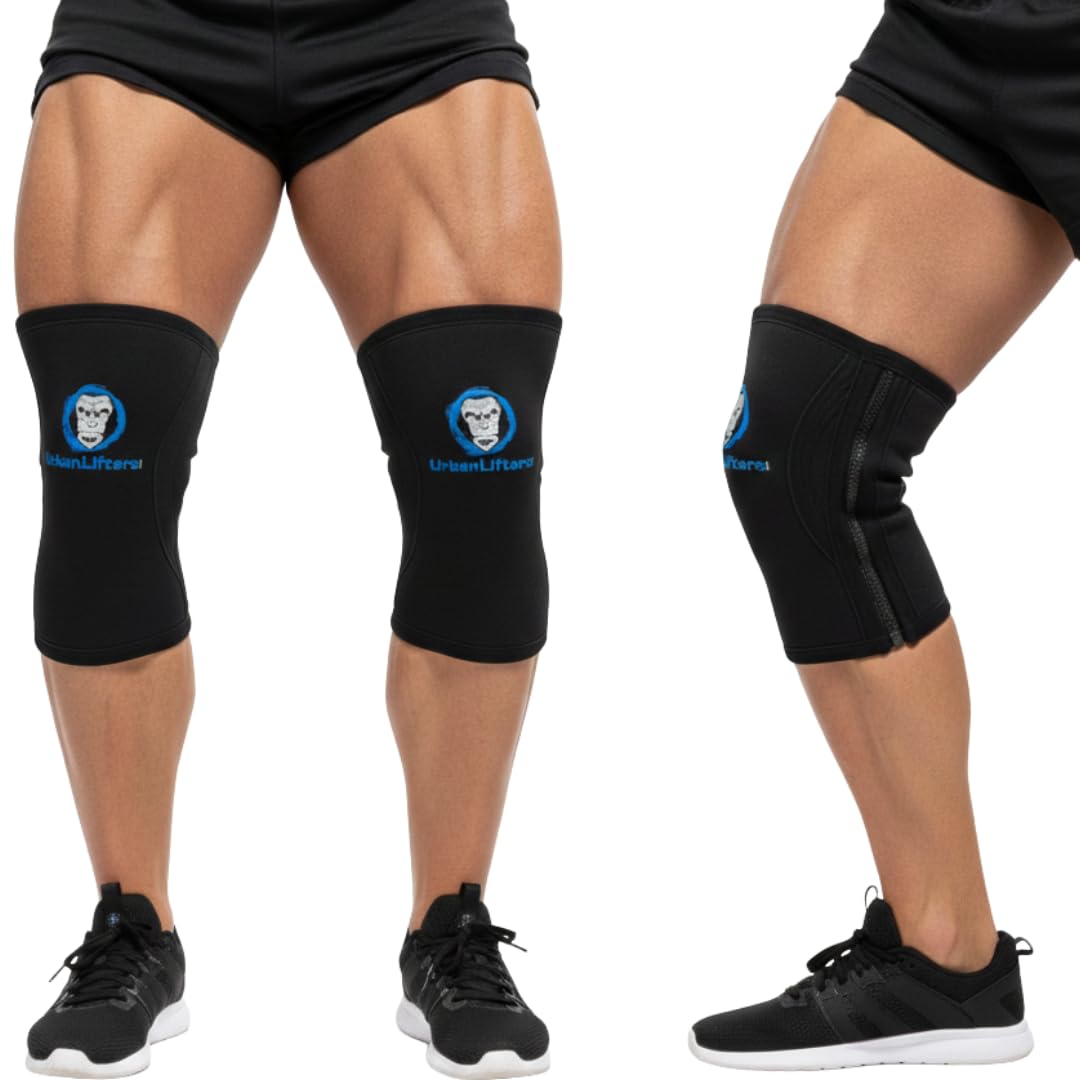 Ginocchiere 7mm con Zip per Hyrox e Hybrid Training – Supporto Ginocchia in Neoprene per Palestra, Weightlifting, WOD e Squat – Uomo e Donna (Black, Medium)
