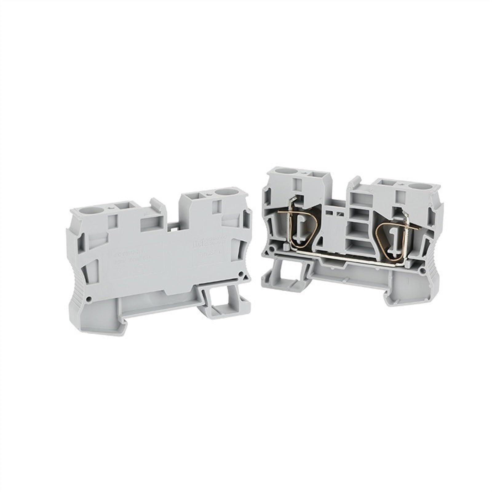 Terminale elettrico ST10 10 pezzi a molla con gabbia da 10 mm2 cablaggio passante Pull connettore cavo ST 10 morsettiera su guida Din(Grey)