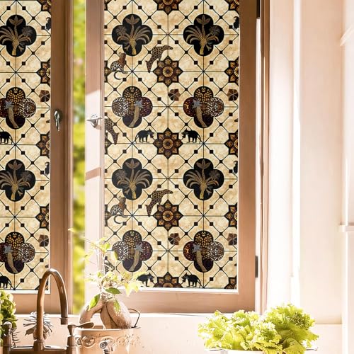 Vinilo decorativo para ventana 40x300 cm color marrón marfil