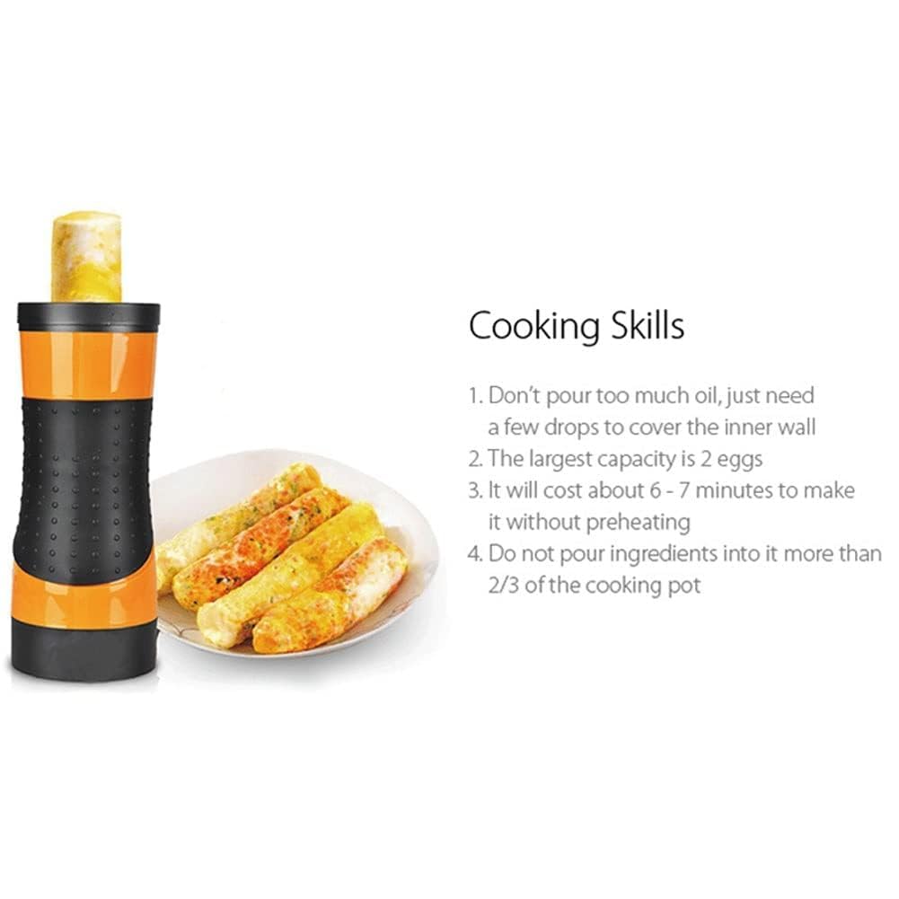 Generico Macchina elettrica per involtini Primavera, Macchina Automatica per la Colazione per Cucinare Hot Dog e Salsicce in Modo Facile e Veloce (Arancione)