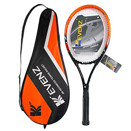 KEVENZ Adult Tennis Racket Professional Tennis Racquet Good Control Grip Strung with Cover(Orange Racket)