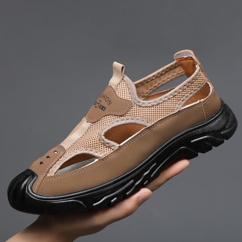Men's sun-protective sandals - With breathable mesh design, suitable for casual outdoor wear. No need to tie laces - beach shoes2