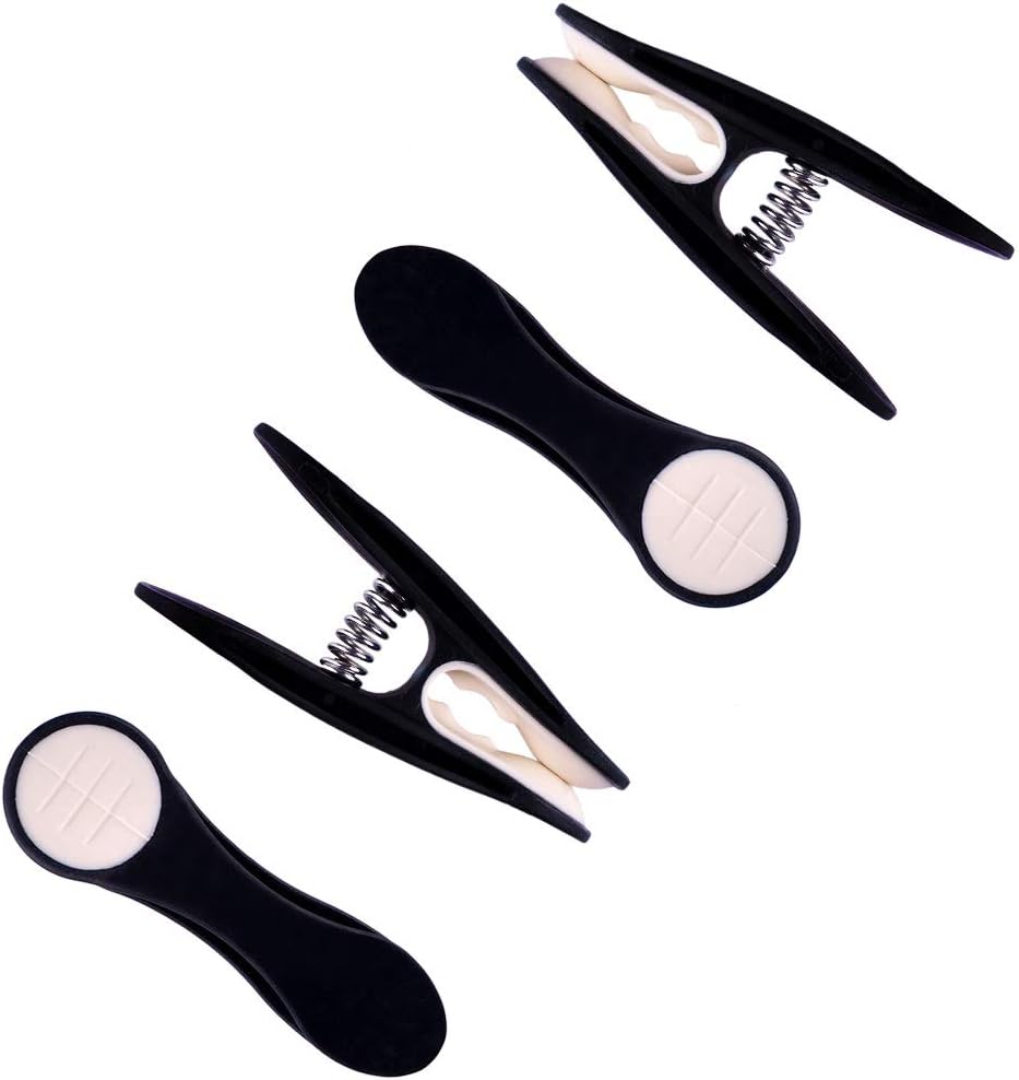 60 clothes pegs for delicate laundry with soft grip, latest staple technology with compression springs, durable and sustainable, black with white handles and 1 cotton peg bag - Image 4