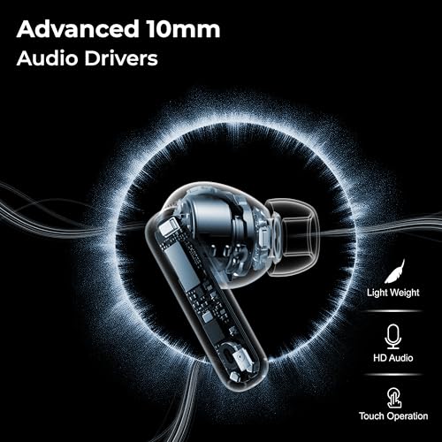 Image of TP TROOPS Wireless Earbuds with Touch Controls, 30 Hours Battery Life, Bluetooth in-Ear Headphones, TWS with Bluetooth v5.4(Beige)