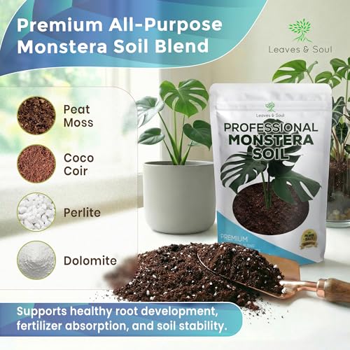Monstera Plant Soil Premium All Purpose Blend | Large 2.2 Quarts | Ready to Use for Indoor Container and Houseplants | Peat, Coco Coir, Perlite, Dolomite | Made in USA — view 4