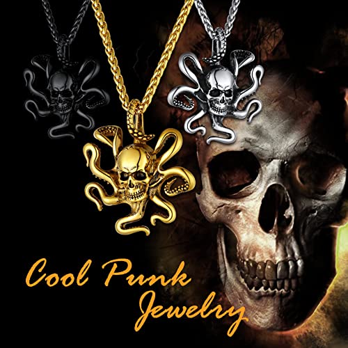 U7 Collana con Ciondolo Teschio Nero Collana di