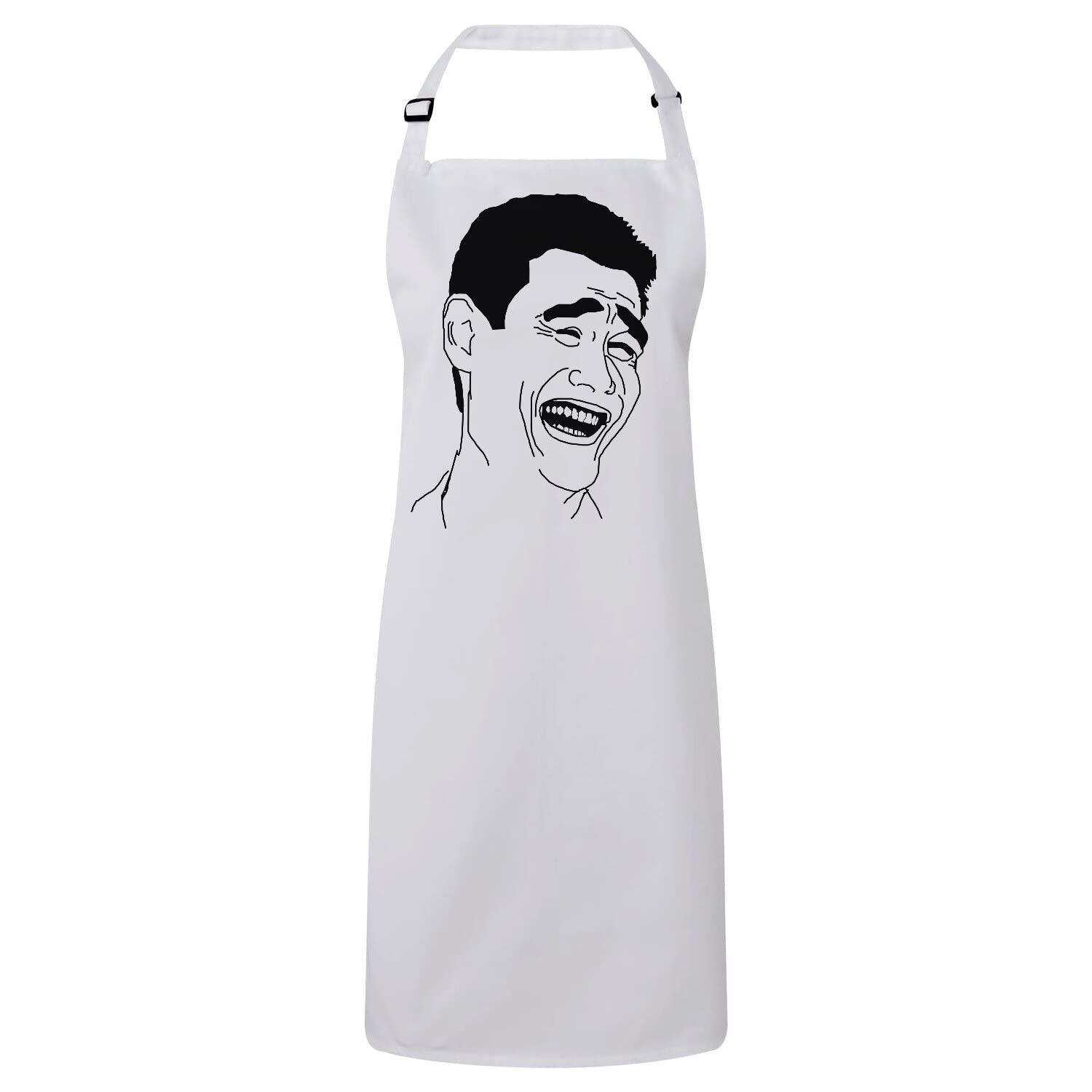 Tablier Yao Ming blanc cuisine fun meme troll face premium - 4