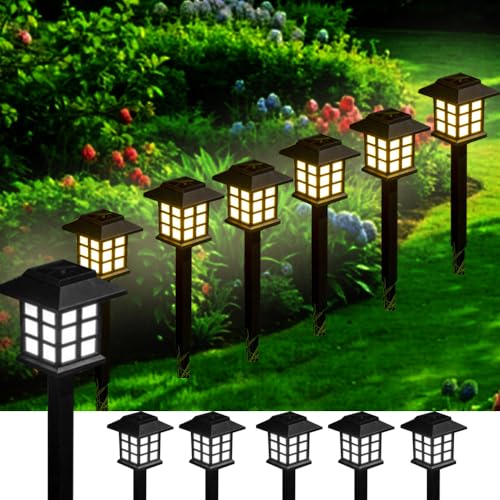 YZYOE 6 paquetes de luces solares led la casa, El suelo decorado del patio exterior está insertado con luces cálidas, al atardecer inalámbrico al amanecer impermeable jardín carretera luce paisaje.