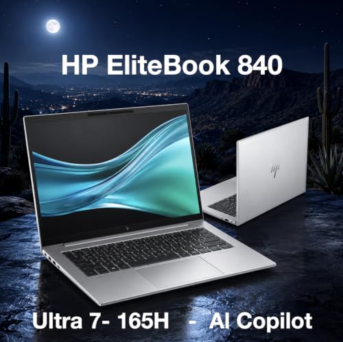 Image of HP EliteBook 840 Business Laptop 14.0 inch Touchscreen IPS WUXGA Display (Intel Ultra 7- 165H, 64GB DDR5, 4TB PCIe SSD, Intel Graphics, Backlit KB, 2 Thunderbolt 4, WiFi 6E, Webcam, Win 11 Pro)