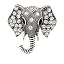 Antique silver elephant brooch