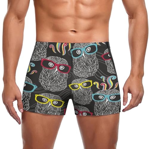 Maillot de bain slip homme chouette dessin animé boxer