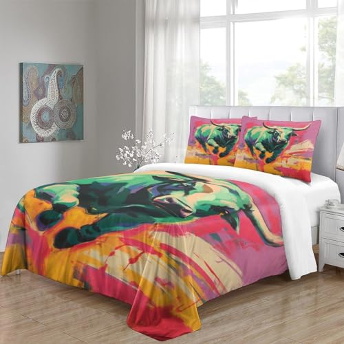 Parure de lit adulte 140x200 cm Le chattle housse de couette microfibre single