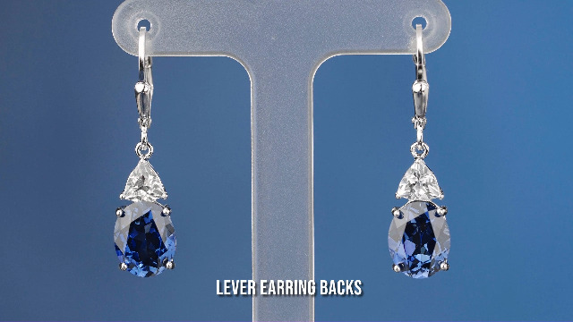 Boucles D'oreilles En Argent 925 Avec Saphir Bleu Naturel Ovale - 100% Fait Main | Bijoux Artisanaux