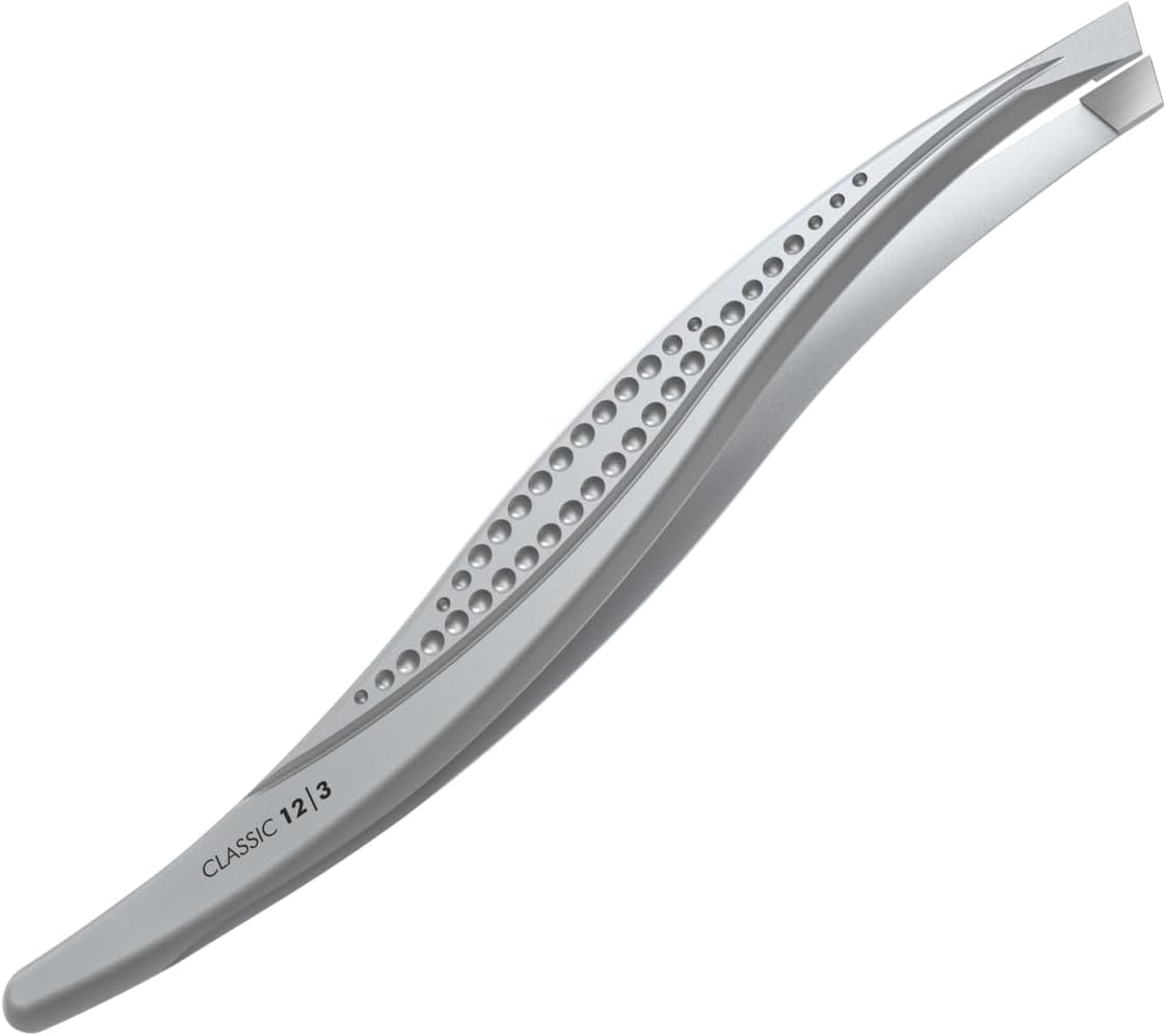 P-12 Eyebrow Tweezers with PVC Protective Case Total Length 9.5 cm