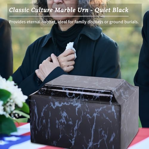 Keureedg HZGH003 Black Marble Cremation Urn thumb #3