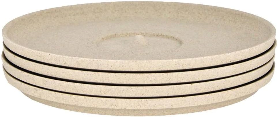 HuskeeCup Universal Saucers - 4 Pack, Natural, Reusable For Coffee Mugs