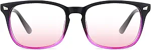 TIJN Blue Light Blocking Glasses for Women Men Clear Frame Square Nerd Eyeglasses Anti Blue Ray Computer Screen Glasses
