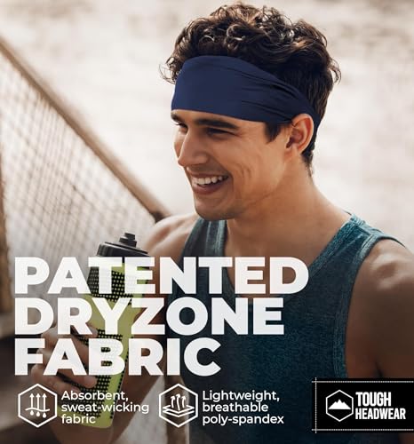 Image of Tough Headwear Tough Outfitters Headband for Men - Mens Headbands - Working Out Sports Performance Head Bands - Athletic Cycling Running Sweat Band, Football Headbands - Sweat Bands Men /Women