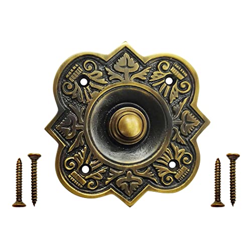 Akatva Door Bell Button – Bell Push Button – Doorbell Chime Wired - Doorbell Button Wired – Door Bell Ringer Button – Doorbell Button Replacement – Wired Doorbell Button - Antique Brass Finish #TOP7