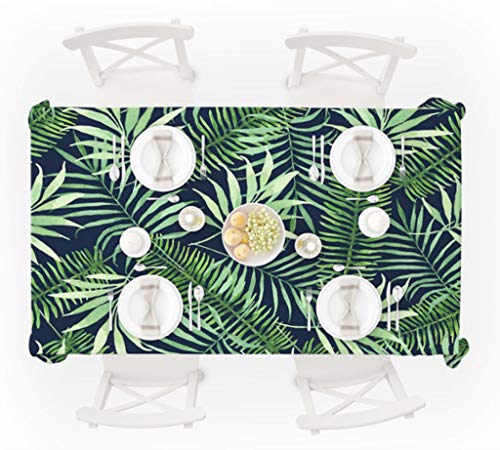 Nappe polyester feuille verte 140x180 nappe impression 3D rectangulaire - 2