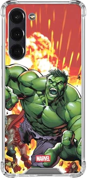 Skinit Clear Phone Case Compatible with Galaxy S24 FE - Officially Licensed Marvel Hulk Green Goliath Design