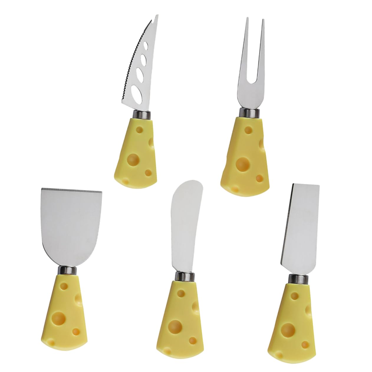 FUNOMOCYA Stainless Steel Cheese Knives 5 Piece Set Restaurant Easy to Clean Store