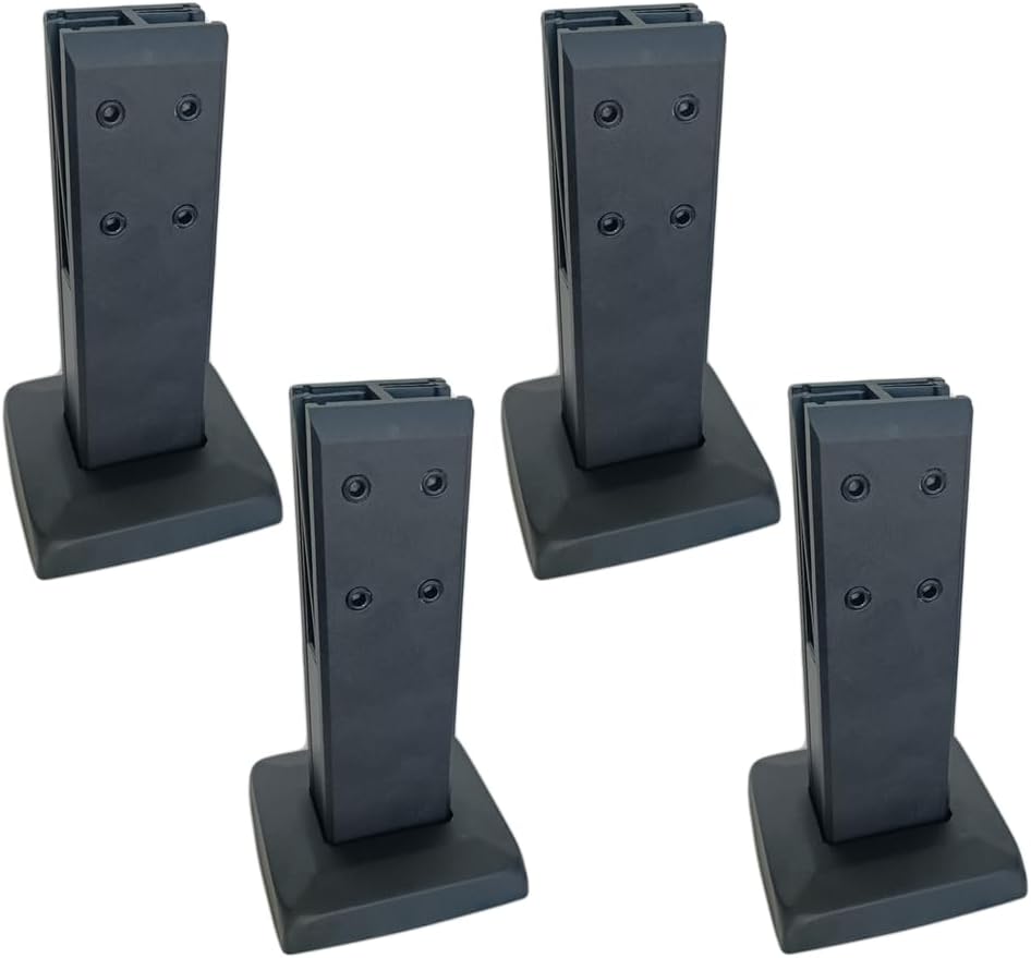Black Glass-to-Glass Clamp Set, 304 Stainless Steel Heavy Duty Square Spigot for 8-13mm Thick Glass, Easy Install for Pool Fences, Decks & Balcony Railings,4 Pack