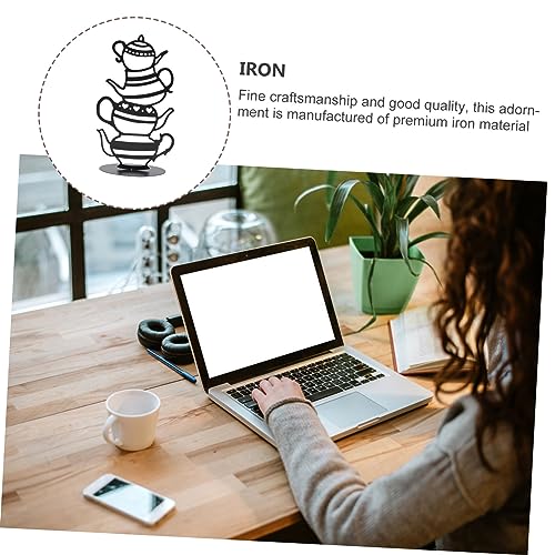 Tetera de hierro decorativa en salones modernos adorno de escritorio RORPOIR compacto 5