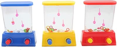Curious Minds Busy Bags Small Water Games - Push Button to Put Rings on Pegs - Hand Held Travel Arcade Game Party Favor (3 Water Games)