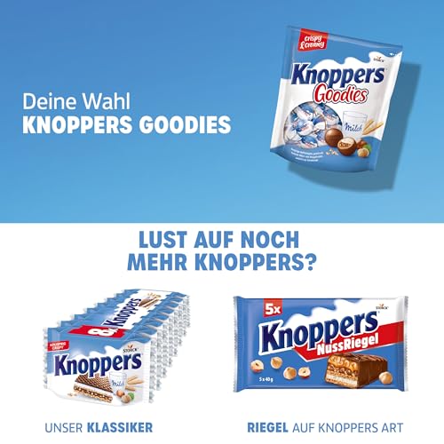 Knoppers Goodies Knusper Minis – 1 x 180g – knusprige Waffelkugeln gefüllt mit Haselnussstücken, Milch- und Nougatcreme, umhüllt von Schokolade 6