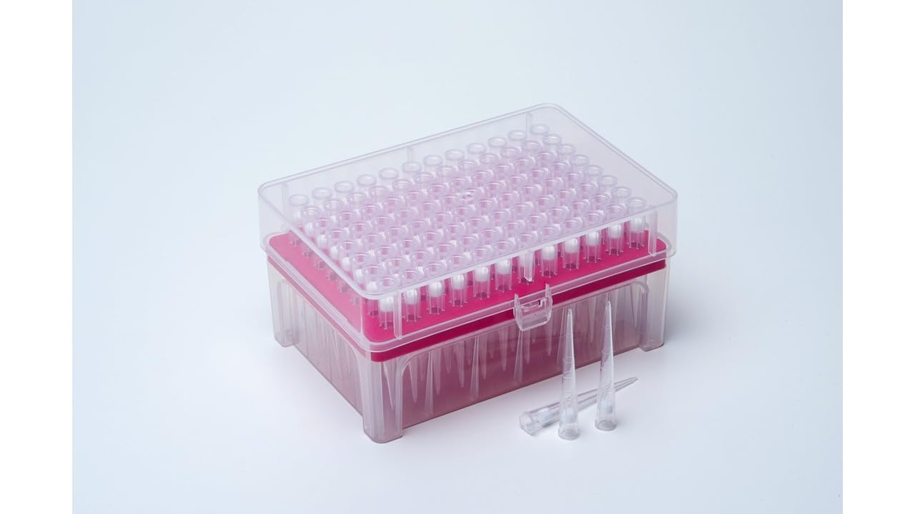 neoLabLine 200µl Filterspitzen, steril, DNase und RNase frei, Transparent, Farbcode Bordeauxrot,