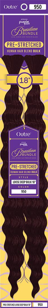 Outre Purple Pack Brazilian Bundle - Prestretched Loose Deep Bulk 18" (950)