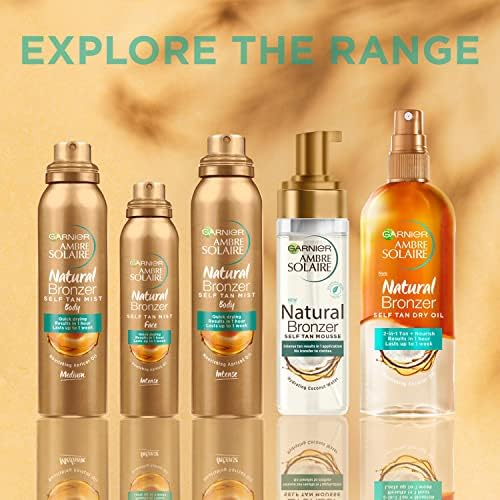 Garnier Ambre Solaire Natural Bronzer Quick Drying Medium Self Tan Body Mist 150ml