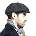 Men's Fashion Octagonal Hat,Vintage Newsboy Ivy Cabbie Hunting Cap for Boyfriend,Black,XL