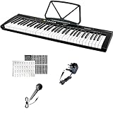 61 keys electronic teaching keyboard: This digital music piano instrument is specially designed for beginners, offering 61 keys for easy learning and experimentation. Intelligent guide features and fun functions: The built-in guide functions make lea...