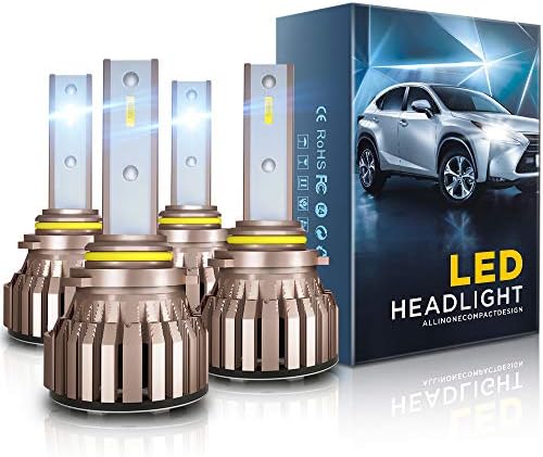 9005 9006 LED Headlight Bulbs Combo, Lavmar HB3 High Beam HB4 Low Beam 40W 6000K 9000 Lumens Cool White CSP Chip All-in-one LED Conversion Kit Adjustable Beam