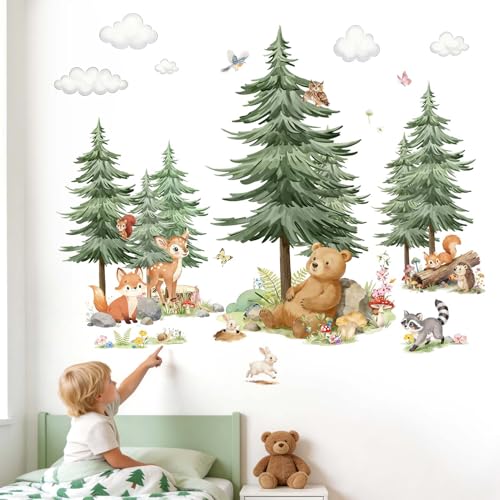 Amimagen Animals Wall Decals for Nursery: Removable 95%+ No-Residue - Peel and Stick Four-Step Application - Vinyl Wall Stickers for Baby 1-12 Years