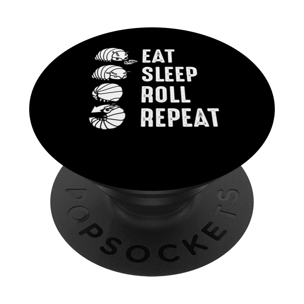 Funny Isopod Roly Poly Pill Bug Rollie Pollie Insect Art PopSockets Adhesive PopGrip, Black