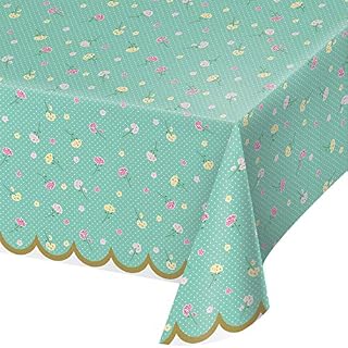 Floral Tea | Party Plastic Tablecloth "54" x 102" | 1ct