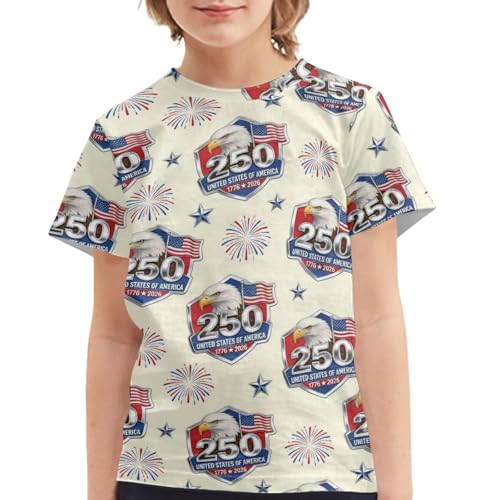 Image of Kids Graphic T-Shirt Boys Girls Novelty Tees Top Short Sleeve Shirts Summer Blouses 3-16