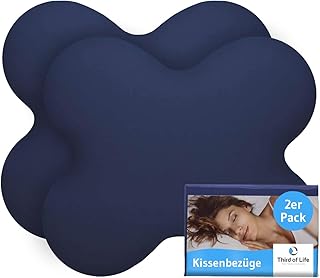 Kissenbezug Nachtblau Doppelpack, Perfekt für ACAMAR Seitenschläfer-Kissen, Baumwolle (Double Jersey), Bügelfrei & trocknergeeignet, Kissenhüllen 2er Set mit Reißverschluss, Oeko-Tex Zertifiziert