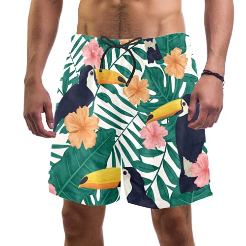 Short de bain pour homme floral rose et orange multicolore en taille S